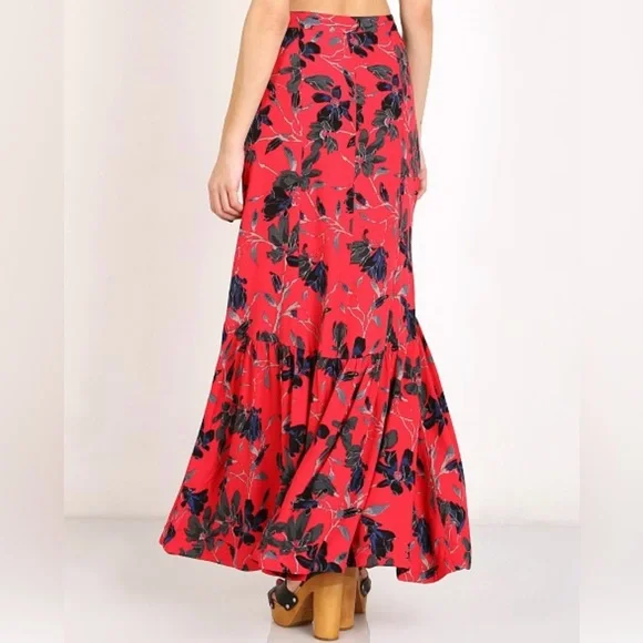 Free People Smooth Sailing Maxi Skirt in Red size 0